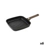 Poêle à Grilller Quttin LEATHER Marron Noir Aluminium fondu 28 x 28 cm (6 Unités)