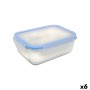 Boîte à lunch Quttin Bleu Transparent Rectangulaire 1,3 L (6 Unités)