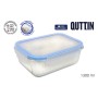 Lunch box Quttin Blue Transparent Rectangular 1,3 L (6 Units)