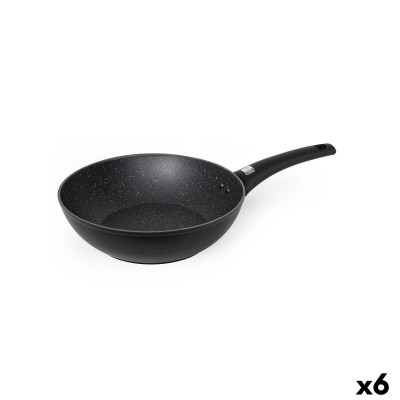 Wok Quttin Universe Noir Aluminium forgé Ø 28 cm (6 Unités)