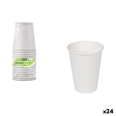 Set of glasses Algon White Cardboard 330 ml 12 Pieces (24 Units)
