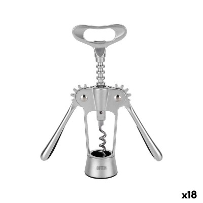 Bottle Opener with Corkscrew Quttin 18 x 7 x 4 cm Silver (18 Units)