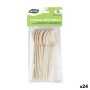 Ensemble de Cuillères Algon Marron Bois 13,8 cm 12 Pièces (24 Unités)
