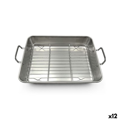 Baking tray Quttin Silver Steel 30 x 24 x 5,5 cm (12 Units)