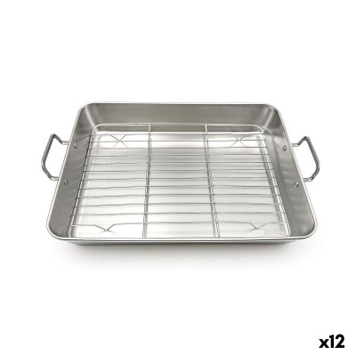 Baking tray Quttin Silver Steel 35,5 x 28 x 5,5 (12 Units)