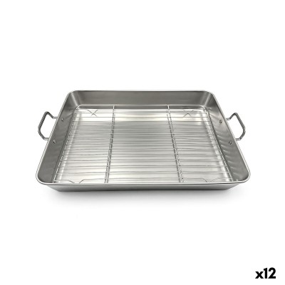 Baking tray Quttin Silver 40,7 x 31,7 x 5,5 cm (12 Units)