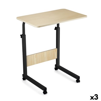 Side table MobleKit Brown Black 60 x 40 x 65 cm Wood Metal (3 Units)