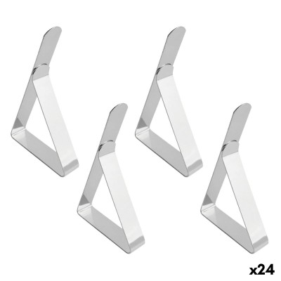 Tablecloth Clip My Bar Silver 7,4 x 4,5 x 1,2 cm 4 Pieces (24 Units)
