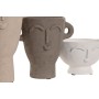 Set of 3 Vases Home ESPRIT Multicolour Stoneware Face 17 x 11 x 22 cm (3 Pieces)