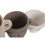 Ensemble de 3 Vases Home ESPRIT Multicouleur Grès Visage 17 x 11 x 22 cm (3 Pièces)