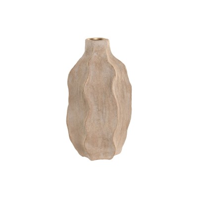 Vase Home ESPRIT Beige Grès Ondes Finition vieillie 16 x 16 x 30 cm