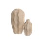 Vase Home ESPRIT Beige Stoneware Waves Aged finish 16 x 16 x 30 cm
