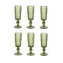 Set of cups Home ESPRIT Green Crystal 135 ml (6 Units)
