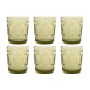 Set of glasses Home ESPRIT Green Crystal With relief 310 ml (6 Units)
