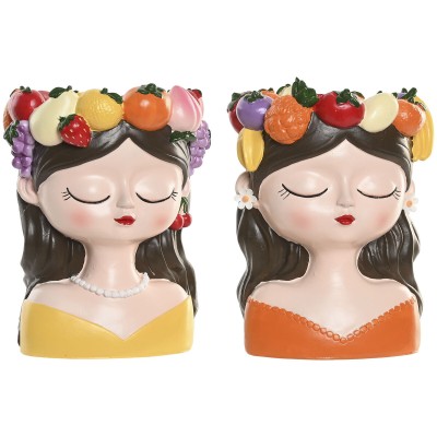 Planter Home ESPRIT Multicolour Resin chica Urban (2 Units)