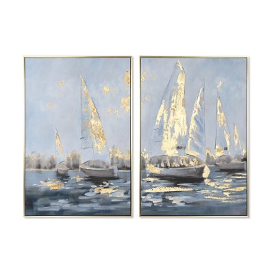 Canvas Home ESPRIT Grey Turquoise Golden Yachts Mediterranean (2 Units)