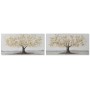 Cadre Home ESPRIT Doré Toile Bois MDF Arbre Traditionnel 120 x 3 x 60 cm (2 Unités)