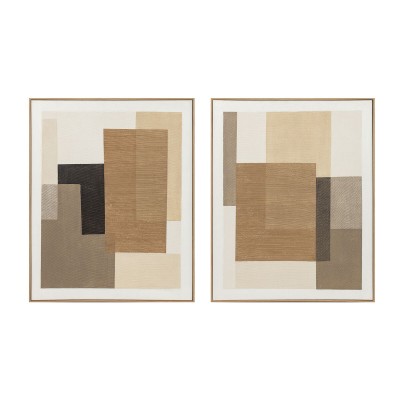 Painting Home ESPRIT Brown Beige Abstract Urban 80 x 4,5 x 100 cm (2 Units)