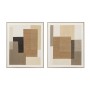 Cadre Home ESPRIT Marron Beige Abstrait Urbaine 80 x 4,5 x 100 cm (2 Unités)