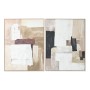 Painting Home ESPRIT White Beige Abstract Urban 92 x 4,5 x 121,5 cm (2 Units)