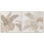 Painting Home ESPRIT White Natural Sheets Tropical With relief 102,5 X 4,5 X 102,5 CM (2 Units)