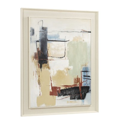 Painting Home ESPRIT Yellow White Abstract Urban 110 X 6 X 140 CM