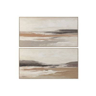 Painting Home ESPRIT White Beige Abstract Modern 142,5 X 4,5 X 72,5 CM (2 Units)