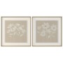 Cadre Home ESPRIT Blanc Beige Fleurs Shabby Chic 62,5 X 3,8 X 62,5 CM (2 Unités)