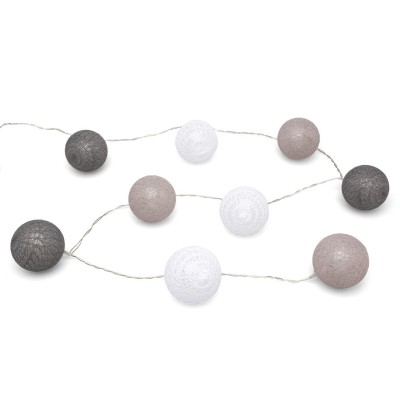 Wreath of LED Balls 150 cm Grey