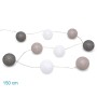 Guirlande de boules LED 150 cm Gris