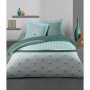 Parure de couette HOME LINGE PASSION Blanc Vert Vert émeraude Lit double 240 x 260 cm