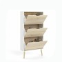 Shoe Rack White Wood Oak 70,2 x 23,9 x 138,9 cm