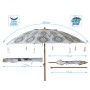 Parasol de plage Ø 200 cm SPF50+ Oriental