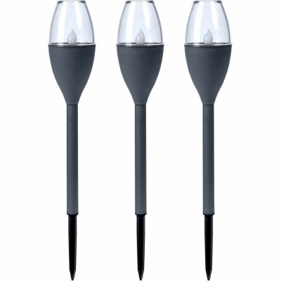 Set de torches de jardin solaires Progarden Gris foncé 21 x 8 x 31 cm Plastique