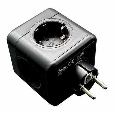 Rallonge 5 prises Schuko sans interrupteur Fbright Noir 3680 W