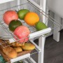 Vegetable trolley MobleKit White Brown Wood Metal 37 x 37 x 76 cm (2 Units)