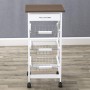 Chariot à légumes MobleKit Blanc Marron Bois Métal 37 x 37 x 76 cm (2 Unités)