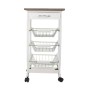 Vegetable trolley MobleKit White Brown Wood Metal 37 x 37 x 76 cm (2 Units)