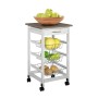 Vegetable trolley MobleKit White Brown Wood Metal 37 x 37 x 76 cm (2 Units)