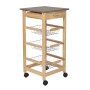 Vegetable trolley MobleKit Brown Grey Wood Metal 37 x 37 x 76 cm (2 Units)