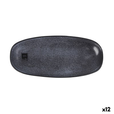 Serving Platter La Mediterránea Nebula Grey Ceramic Oval 30 x 13,7 cm (12 Units)