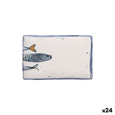 Snack tray La Mediterránea Peixe 2.0 Multicolour Rectangular 20 x 13 x 2 cm Ceramic (24 Units)
