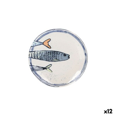 Dessert dish La Mediterránea Peixe 2.0 Multicolour Ceramic Ø 20 cm (12 Units)
