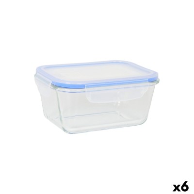 Lunch box Quttin Blue Transparent Rectangular (6 Units)