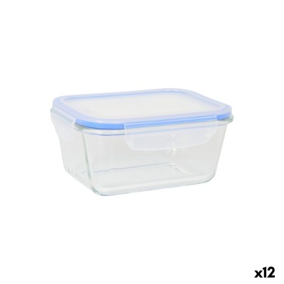 Boîte à lunch Quttin Bleu Transparent Rectangulaire 470 ml (12 Unités)