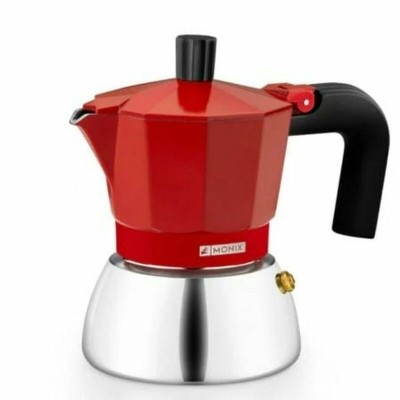 Italian Coffee Pot BRA INOX RED 3T Red