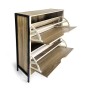 Shoe Rack MobleKit Brown Black Wood Metal 65 x 24 x 80 cm