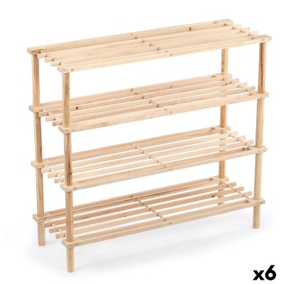 Shoe Rack Confortime Natural Wood 74 x 26 x 67 cm (6 Units)
