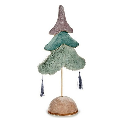 Christmas Tree Krist+ Blue Multicolour Turquoise Silver Polyester Wood 12 x 43 x 22 cm 22 x 43 x 12 cm