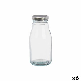 Bouteille en Verre Vivalto Transparent Argenté PVC Métal verre 250 ml (6 Unités)